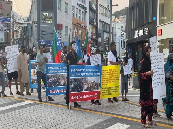 The South Korean chapter of the Baloch National Movement held a protest in South Korea’s Busan on August 5, 2024, to express solidarity with Baloch peaceful protesters facing severe repression by Paki